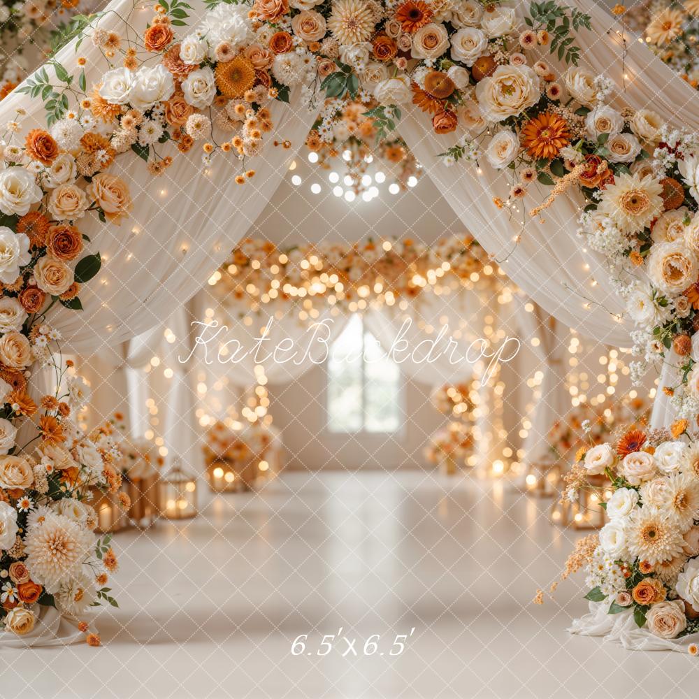 Kate Flower Arch Warm Lights Backdrop Designed by Emetselch - Image 2