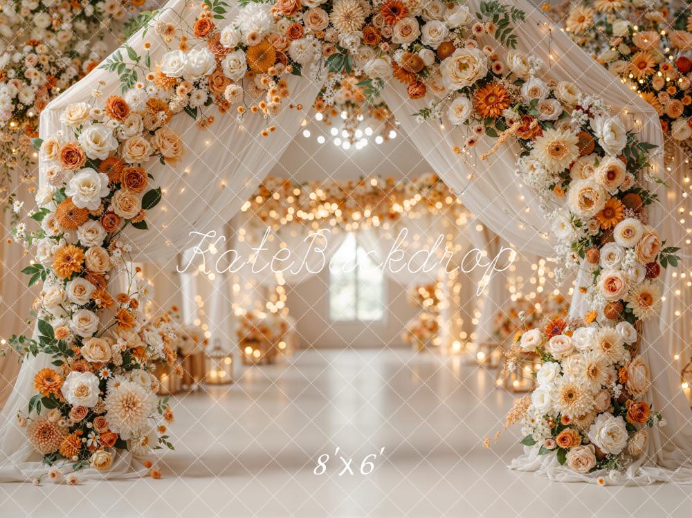 Kate Flower Arch Warm Lights Backdrop Designed by Emetselch - Image 3