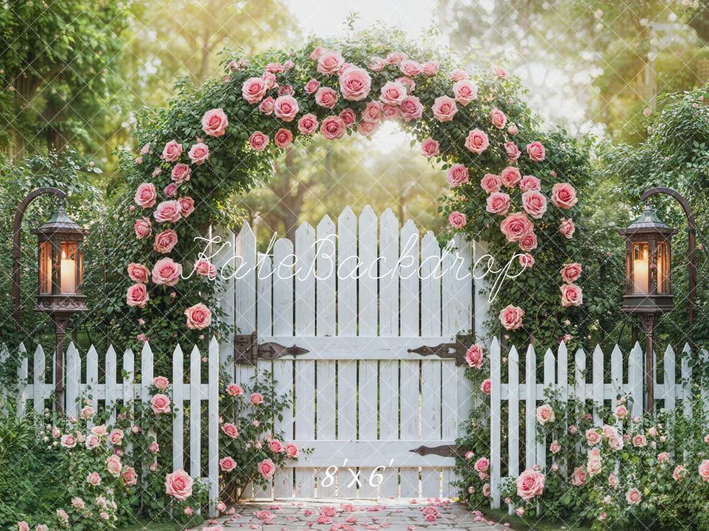 Kate Spring Garland White Gate Garden Backdrop Designed by Emetselch - Image 3