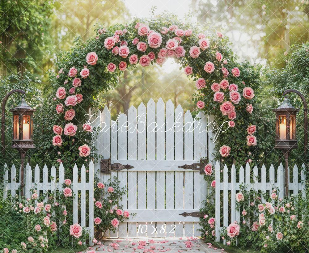Kate Spring Garland White Gate Garden Backdrop Designed by Emetselch - Image 6