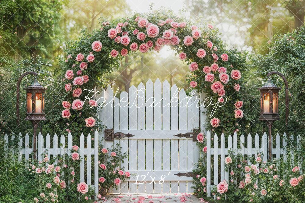 Kate Spring Garland White Gate Garden Backdrop Designed by Emetselch - Image 8