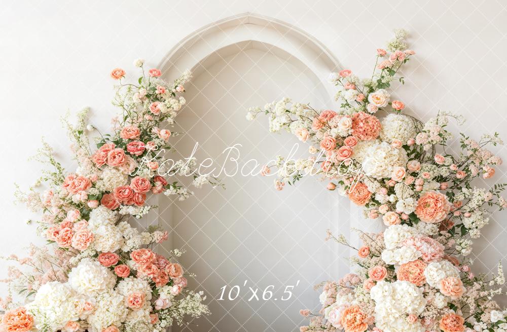 Kate Floral Arch White Blooms Arch Wall Backdrop Designed by Emetselch - Image 4