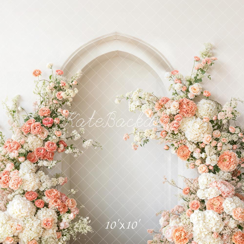 Kate Floral Arch White Blooms Arch Wall Backdrop Designed by Emetselch - Image 7