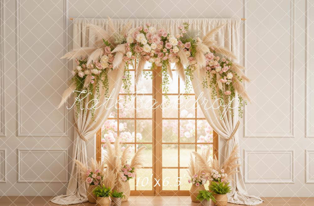 Kate Spring Arch Window Curtains Fleece Backdrop Designed by Emetselch - Image 2