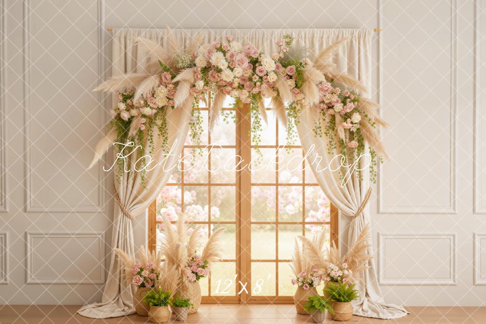 Kate Spring Arch Window Curtains Fleece Backdrop Designed by Emetselch - Image 4