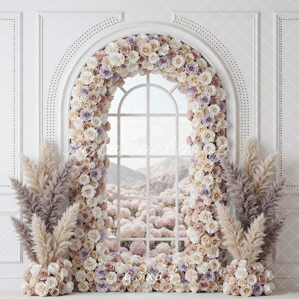 Kate Flower Arch Window Pampas Grass Backdrop Designed by Mini MakeBelieve - Image 2