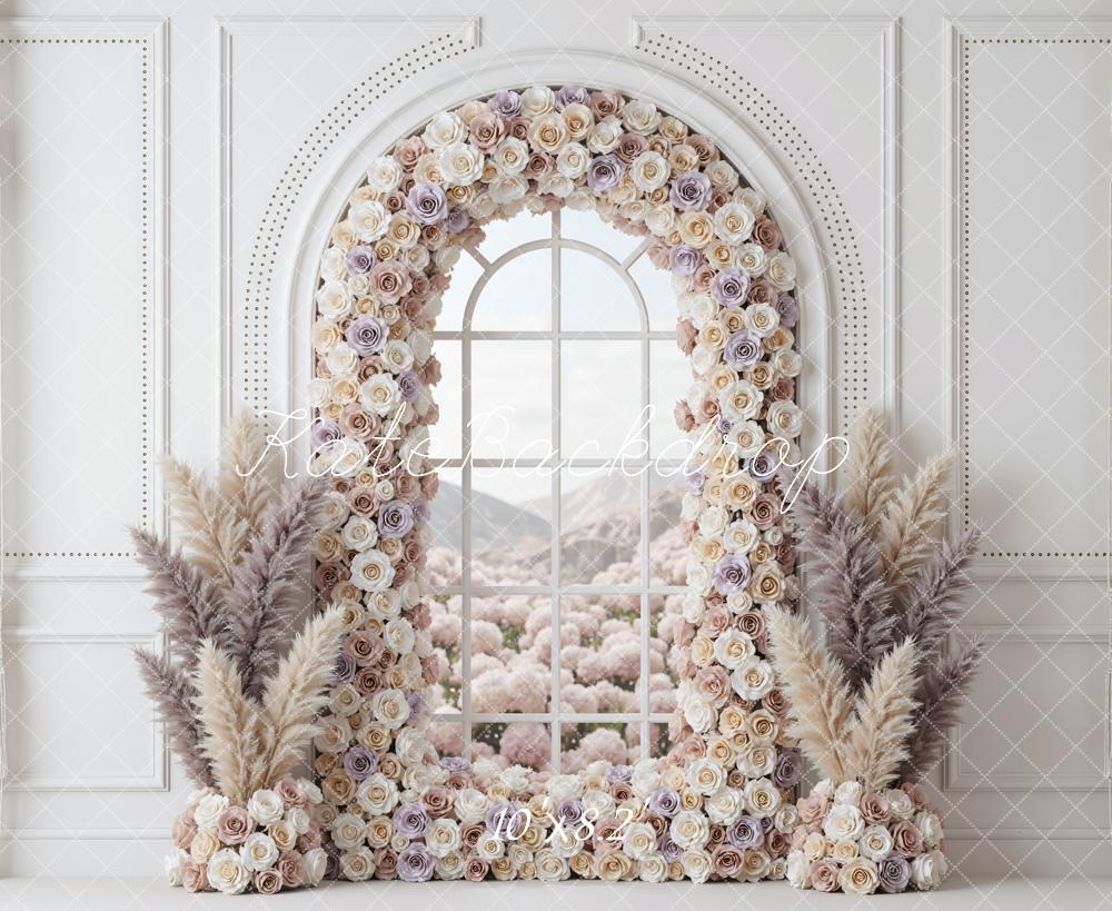 Kate Flower Arch Window Pampas Grass Backdrop Designed by Mini MakeBelieve - Image 6