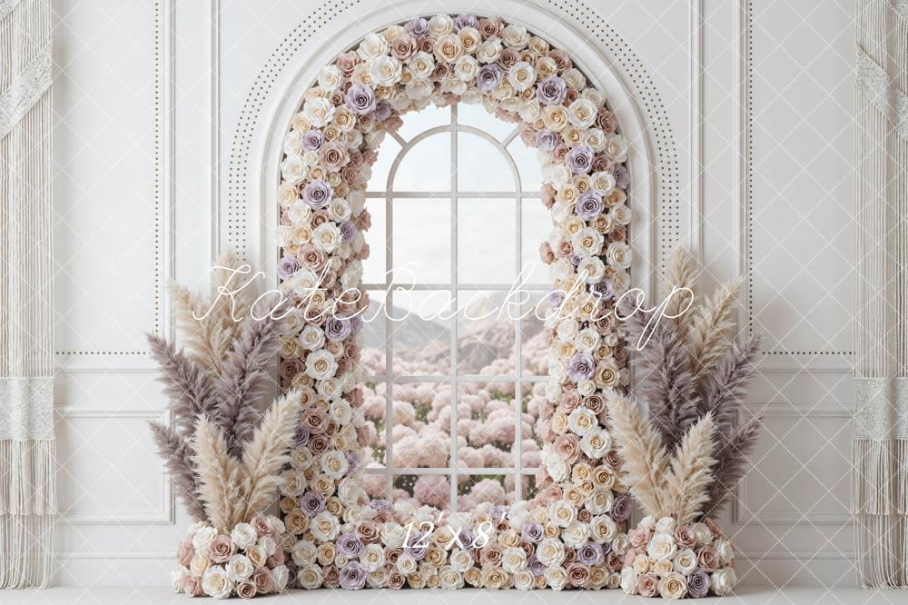 Kate Flower Arch Window Pampas Grass Backdrop Designed by Mini MakeBelieve - Image 8