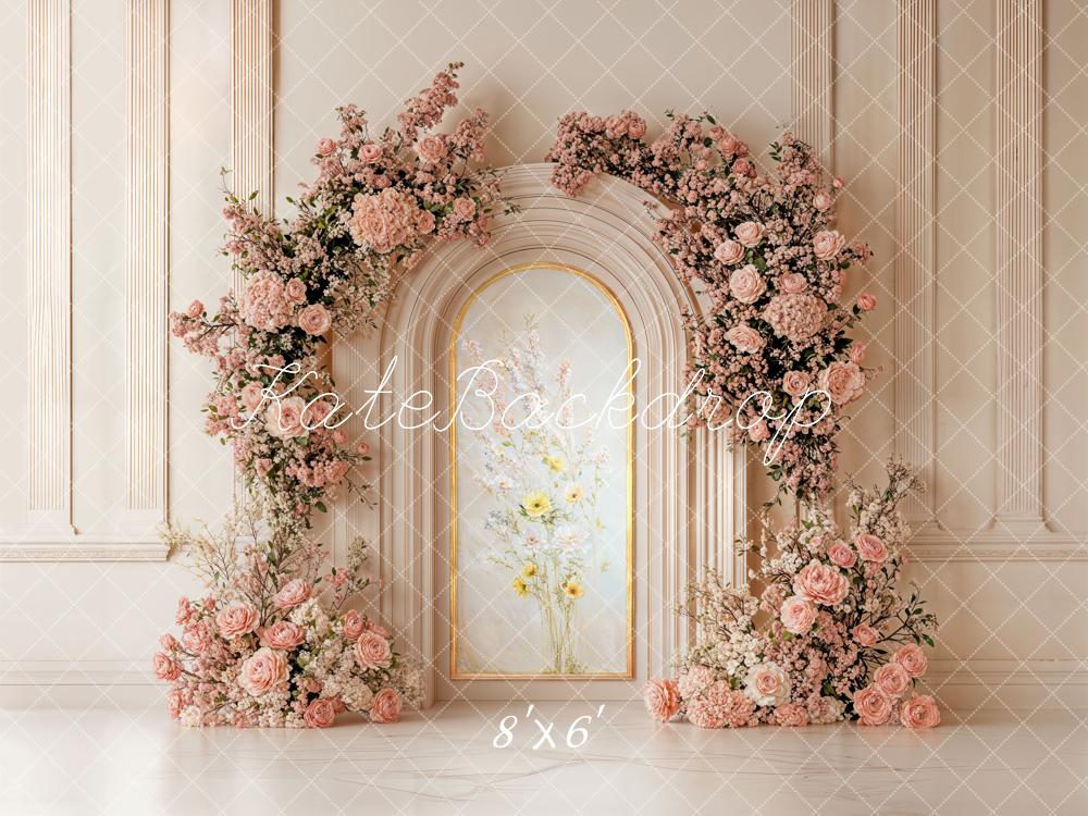 Kate Pink Floral Arch Wall Backdrop Designed by Chain Photography - Image 3