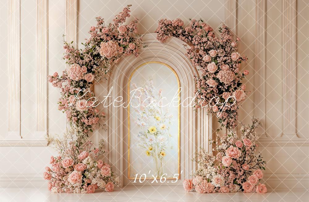 Kate Pink Floral Arch Wall Backdrop Designed by Chain Photography - Image 4