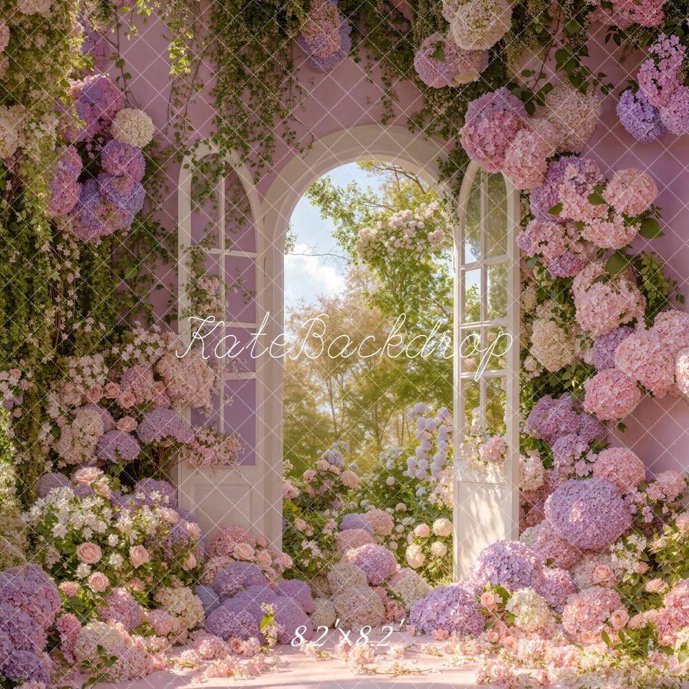 Kate Spring Floral Window Pink Garden Backdrop Designed by Emstselch - Image 5