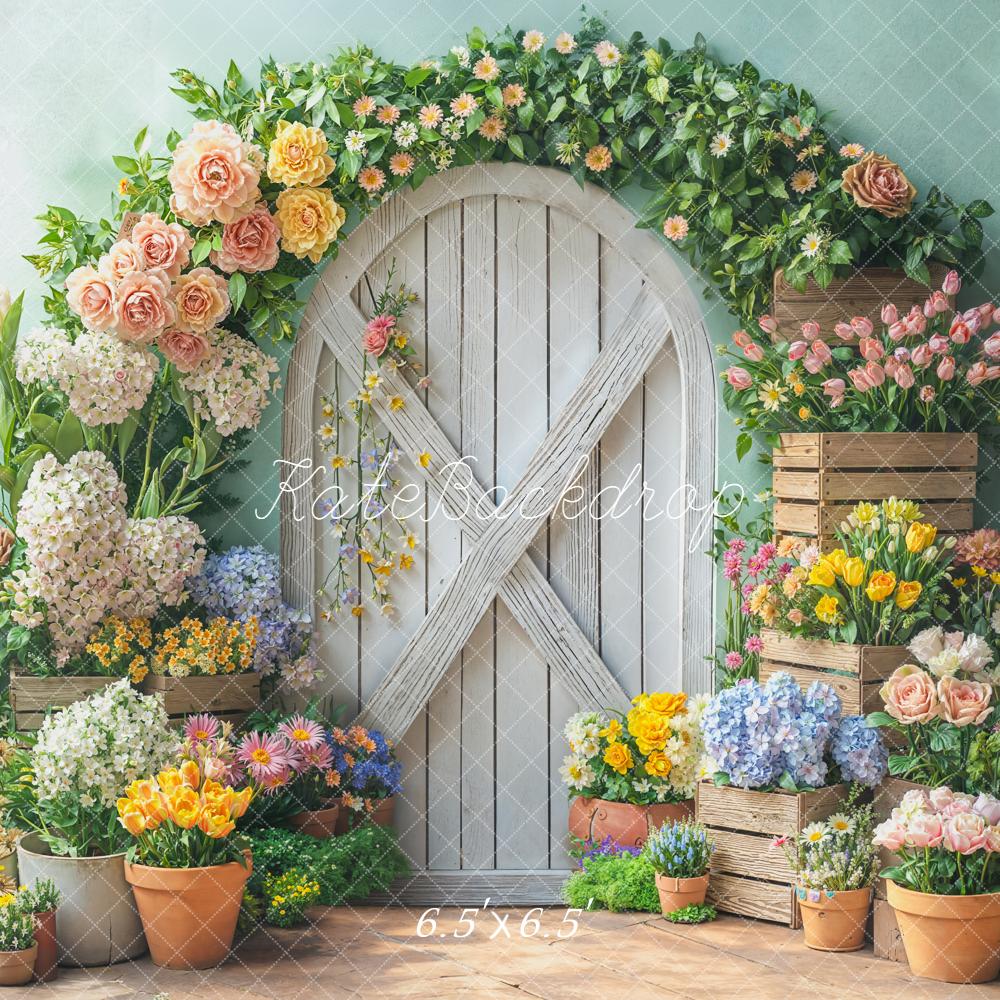 Kate Spring Flower Arch Wooden Door Backdrop Designed by Emetselch - Image 2