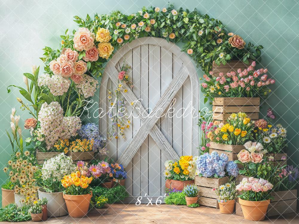 Kate Spring Flower Arch Wooden Door Backdrop Designed by Emetselch - Image 3