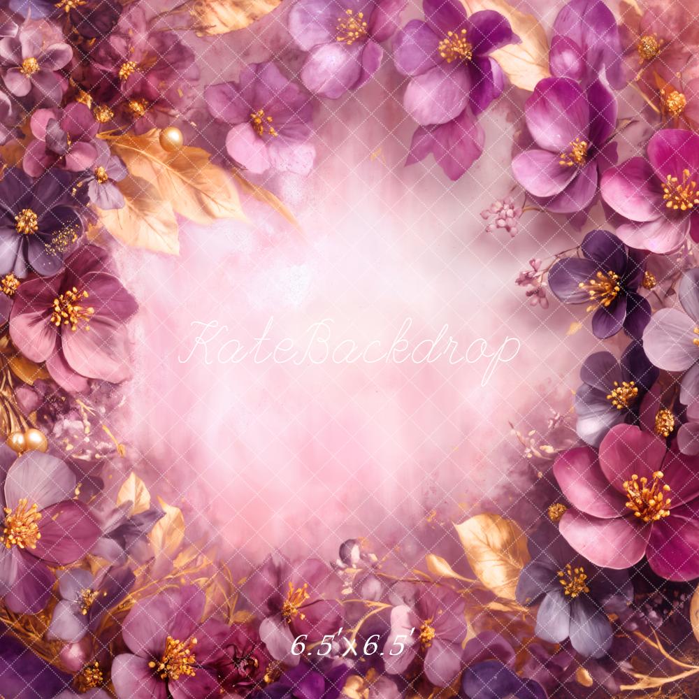 Kate Flower Fine Art Purple Gold Backdrop Designed by Emetselch - Image 2