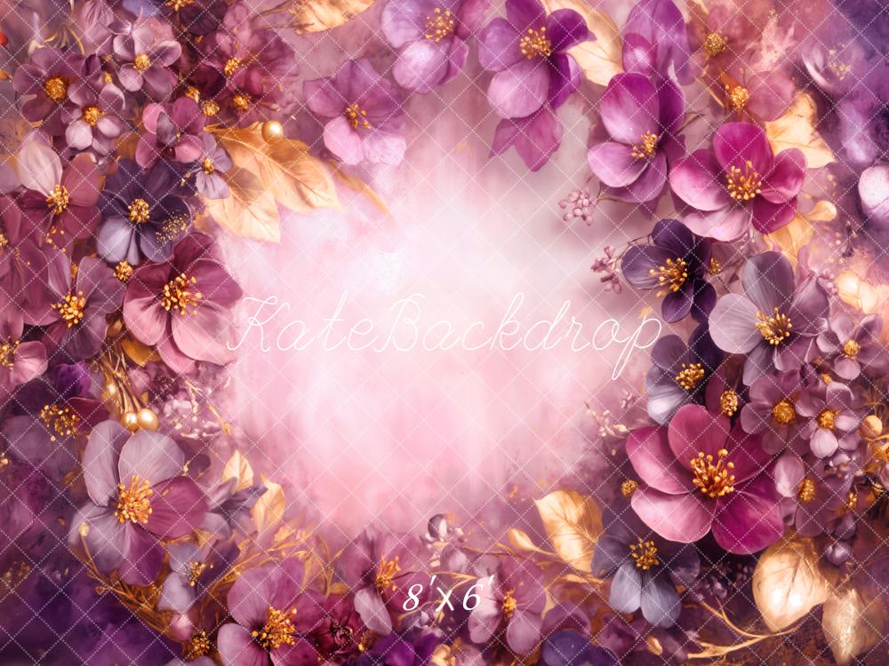 Kate Flower Fine Art Purple Gold Backdrop Designed by Emetselch - Image 3