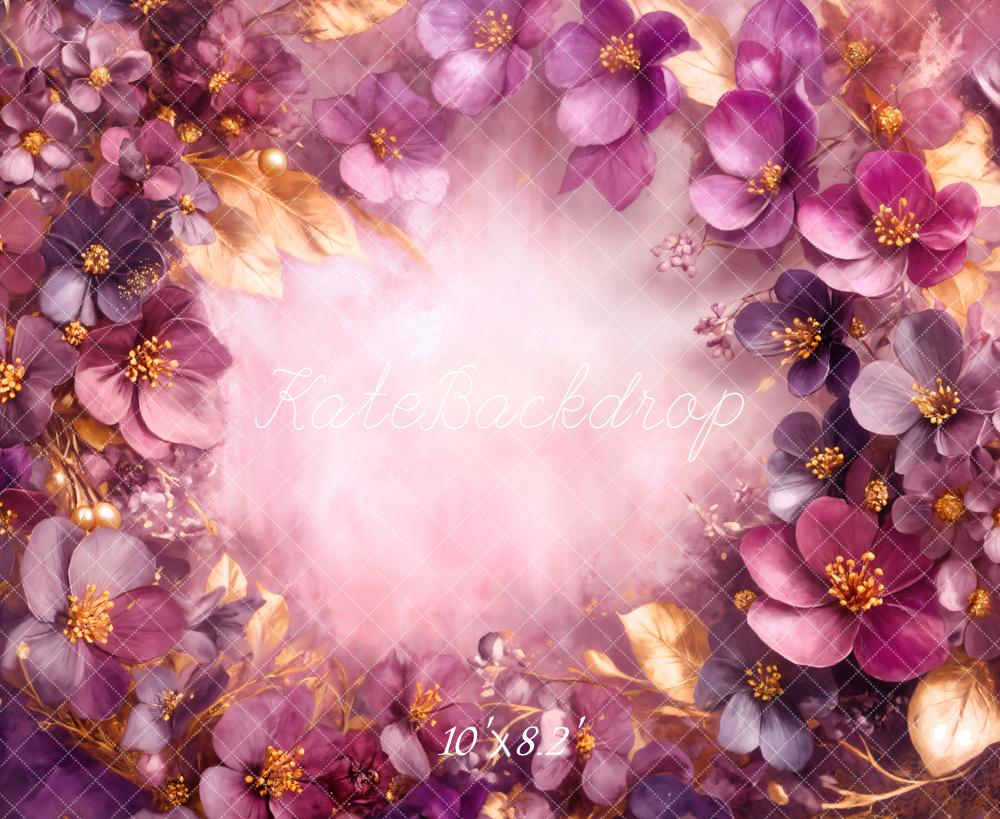 Kate Flower Fine Art Purple Gold Backdrop Designed by Emetselch - Image 6