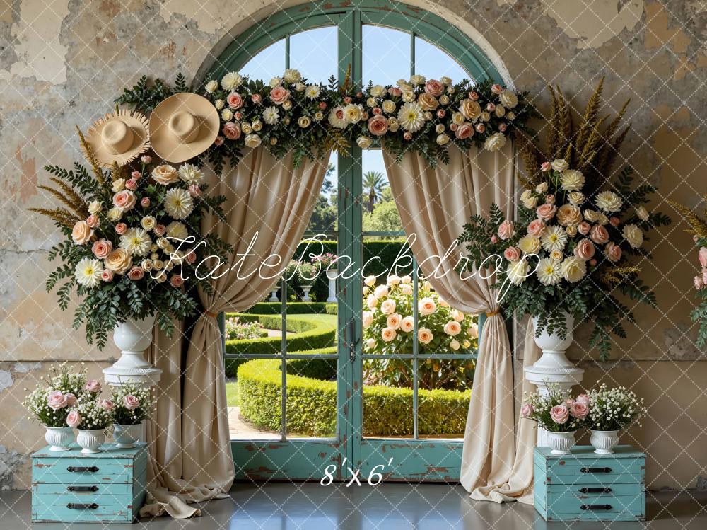 Kate Spring Flower Hats Garden Window Backdrop Designed by Mini MakeBelieve - Image 3