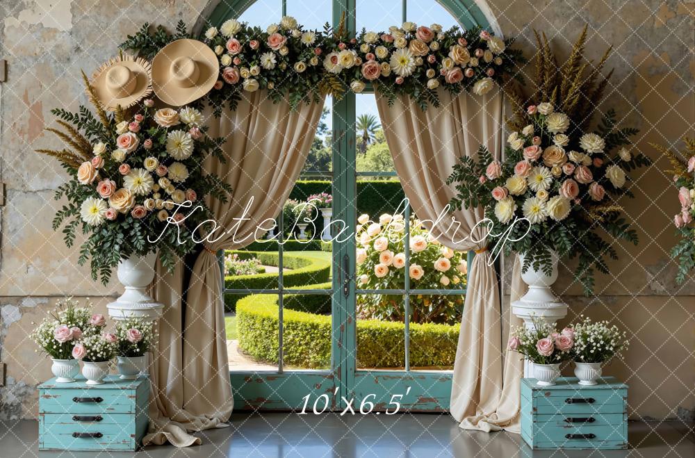 Kate Spring Flower Hats Garden Window Backdrop Designed by Mini MakeBelieve - Image 4