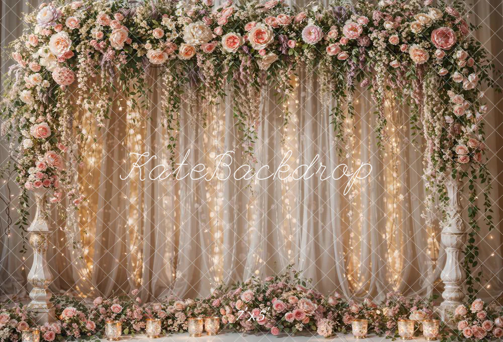Kate Flower Light Curtain Wedding Backdrop Designed by Chain Photography - Image 2