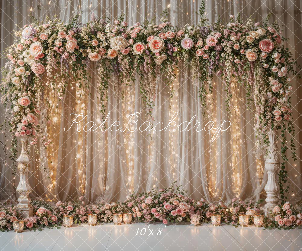 Kate Flower Light Curtain Wedding Backdrop Designed by Chain Photography - Image 8