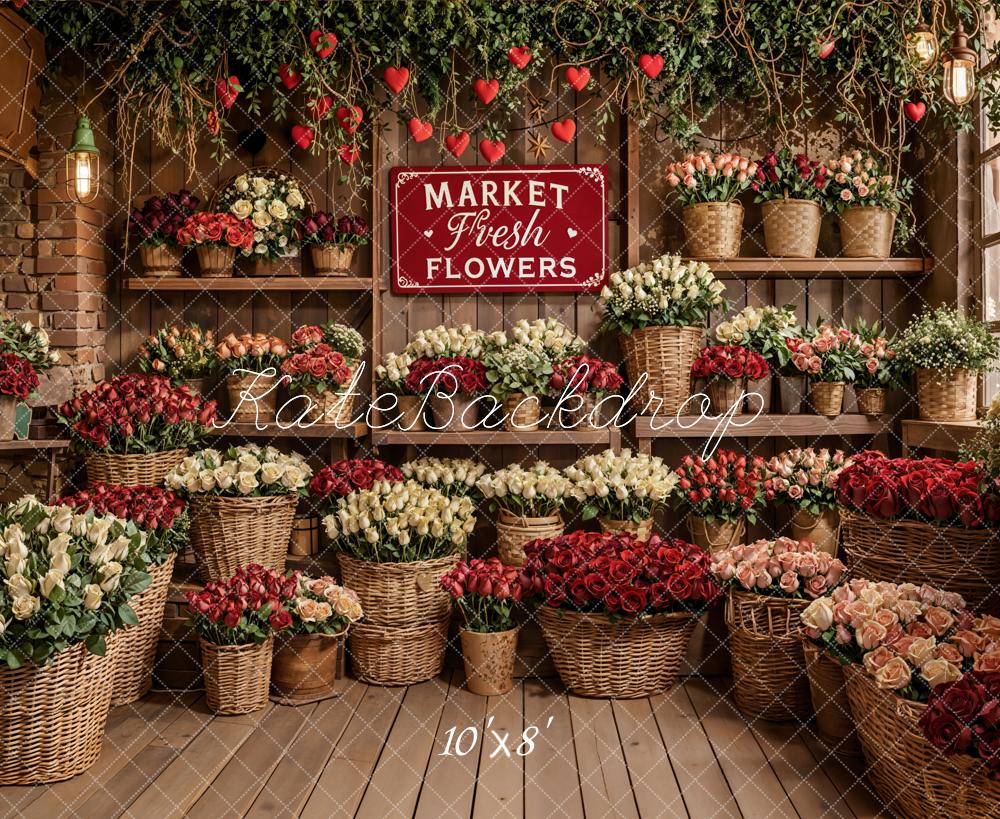Kate Flower Market Baskets Fleece Backdrop Designed by Emetselch - Image 3