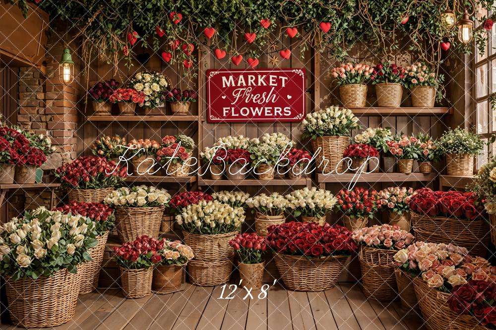 Kate Flower Market Baskets Fleece Backdrop Designed by Emetselch - Image 4