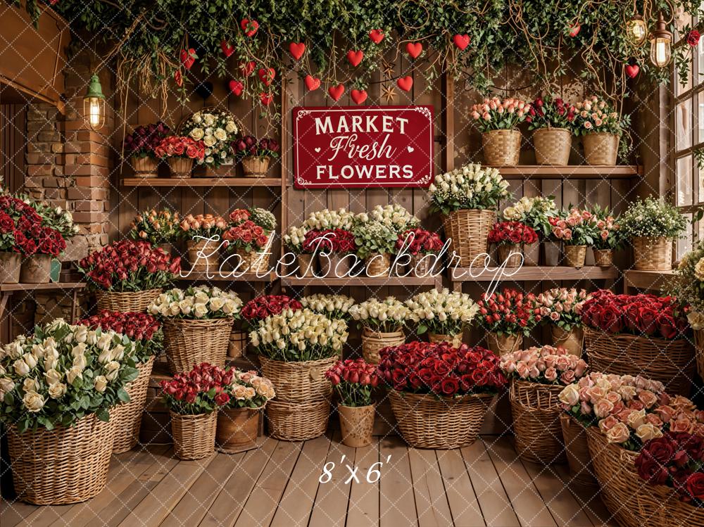 Kate Flower Market Baskets Shelves Roses Backdrop Designed by Emetselch - Image 3