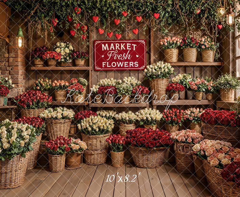 Kate Flower Market Baskets Shelves Roses Backdrop Designed by Emetselch - Image 6