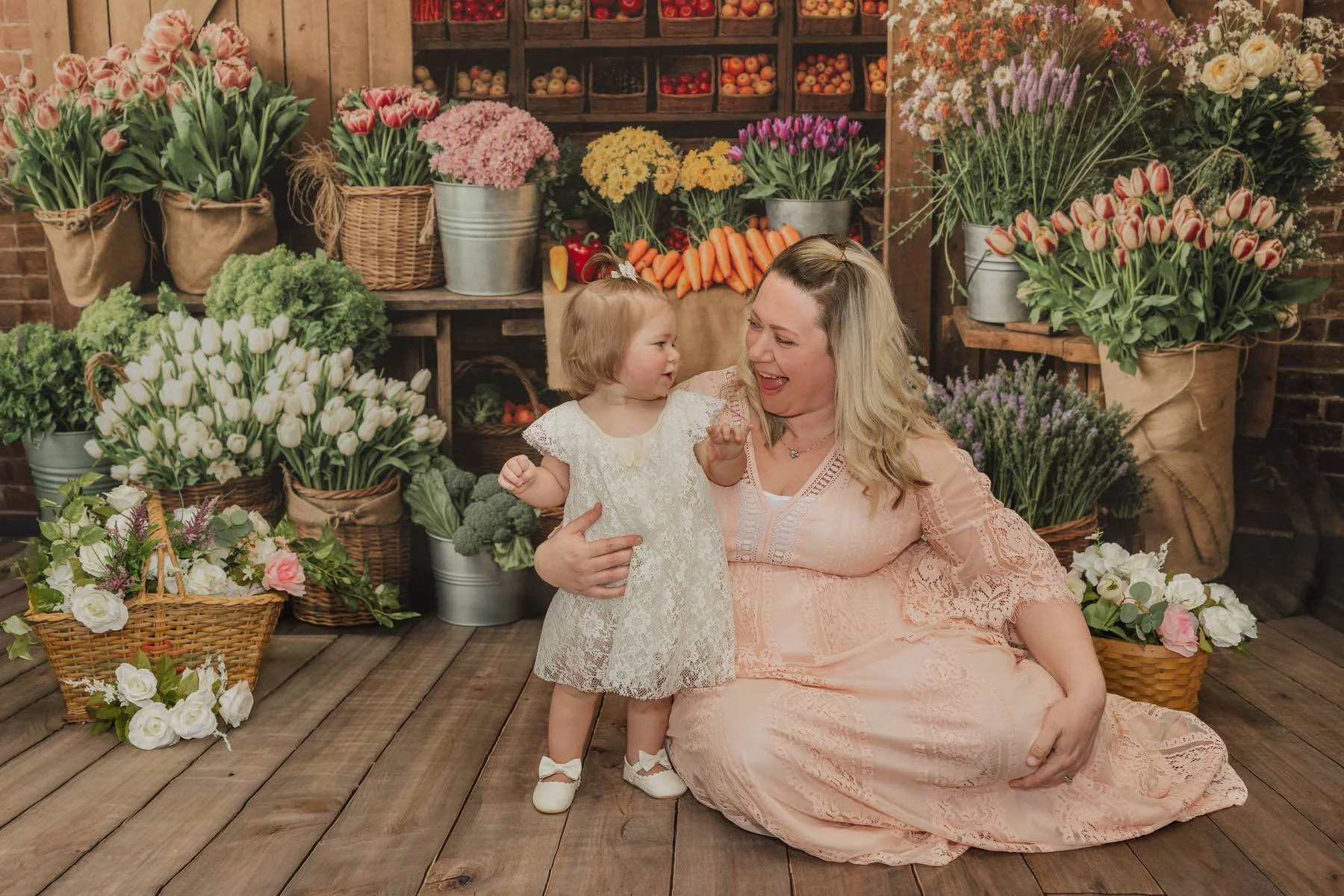 Kate Flower Market Fruit Vegetable Baskets Rustic Backdrop Designed by Emstselch - Image 3