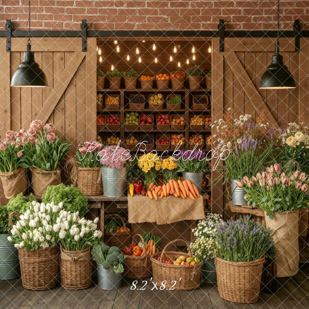 Kate Flower Market Fruit Vegetable Baskets Rustic Backdrop Designed by Emstselch - Image 8