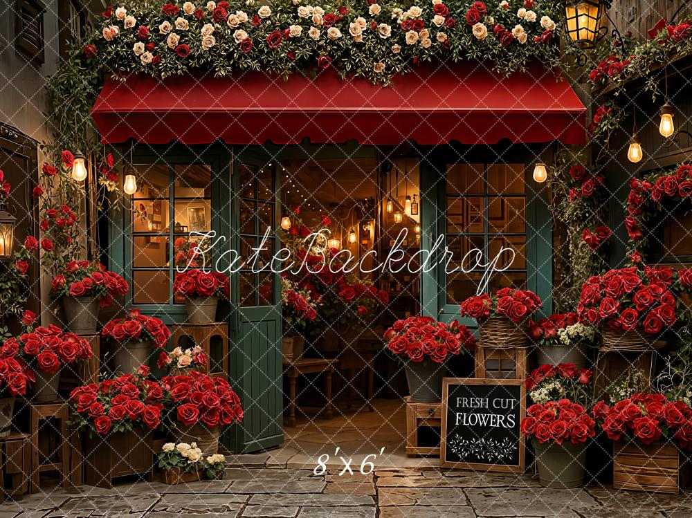 Kate Flower Shop Red Roses Door Backdrop Designed by Emetselch - Image 3