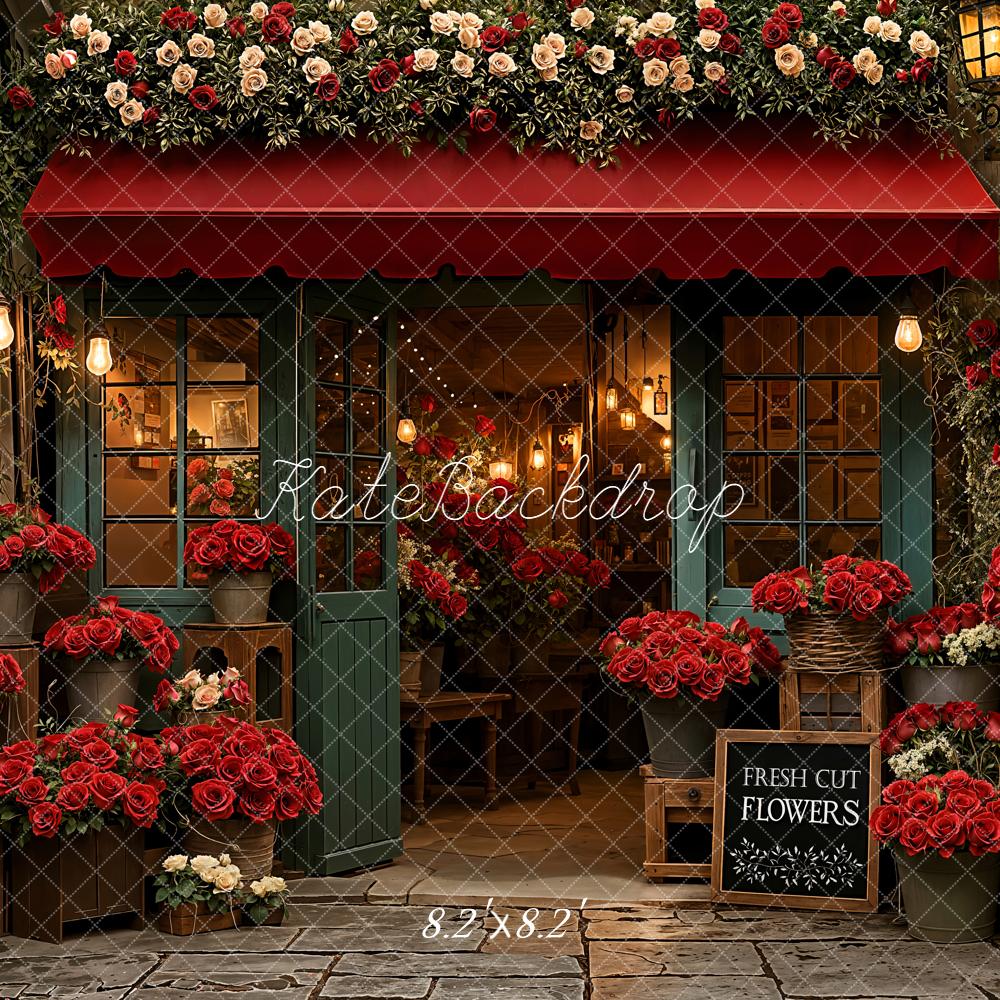 Kate Flower Shop Red Roses Door Backdrop Designed by Emetselch - Image 5