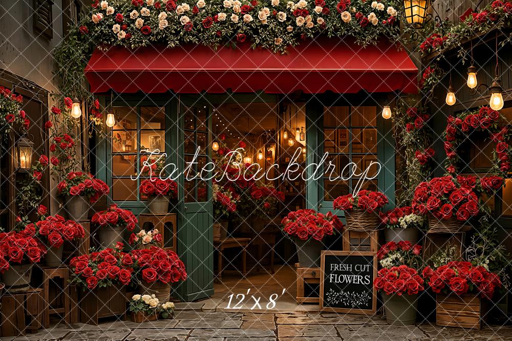 Kate Flower Shop Red Roses Door Backdrop Designed by Emetselch - Image 8