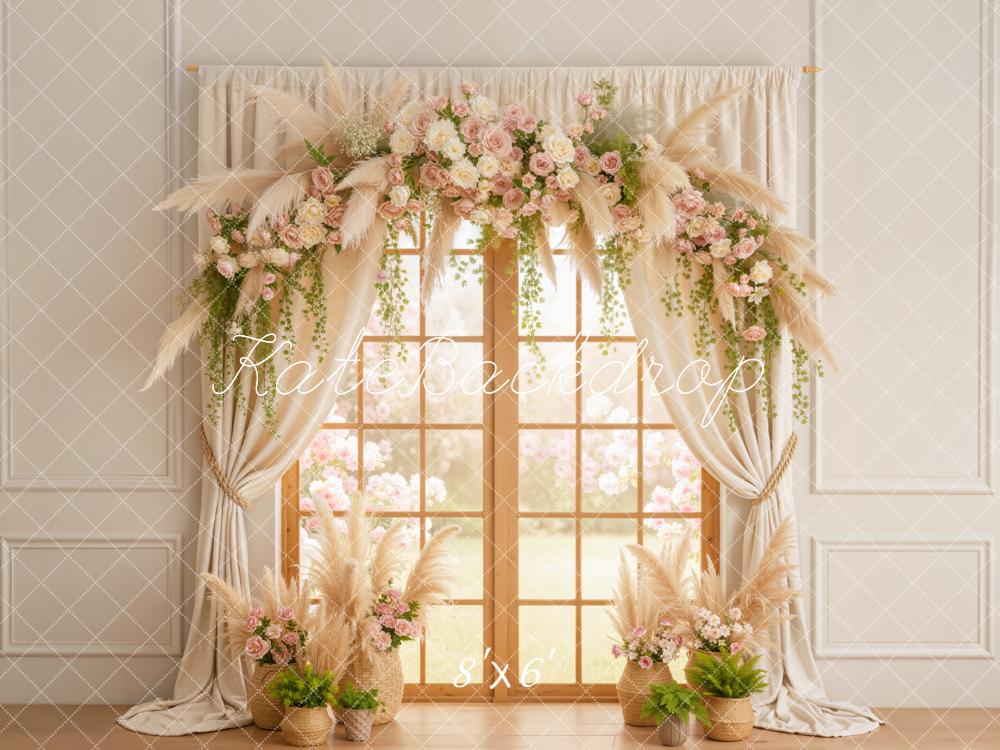 Kate Spring Window Curtains Pampas Backdrop Designed by Emetselch - Image 3