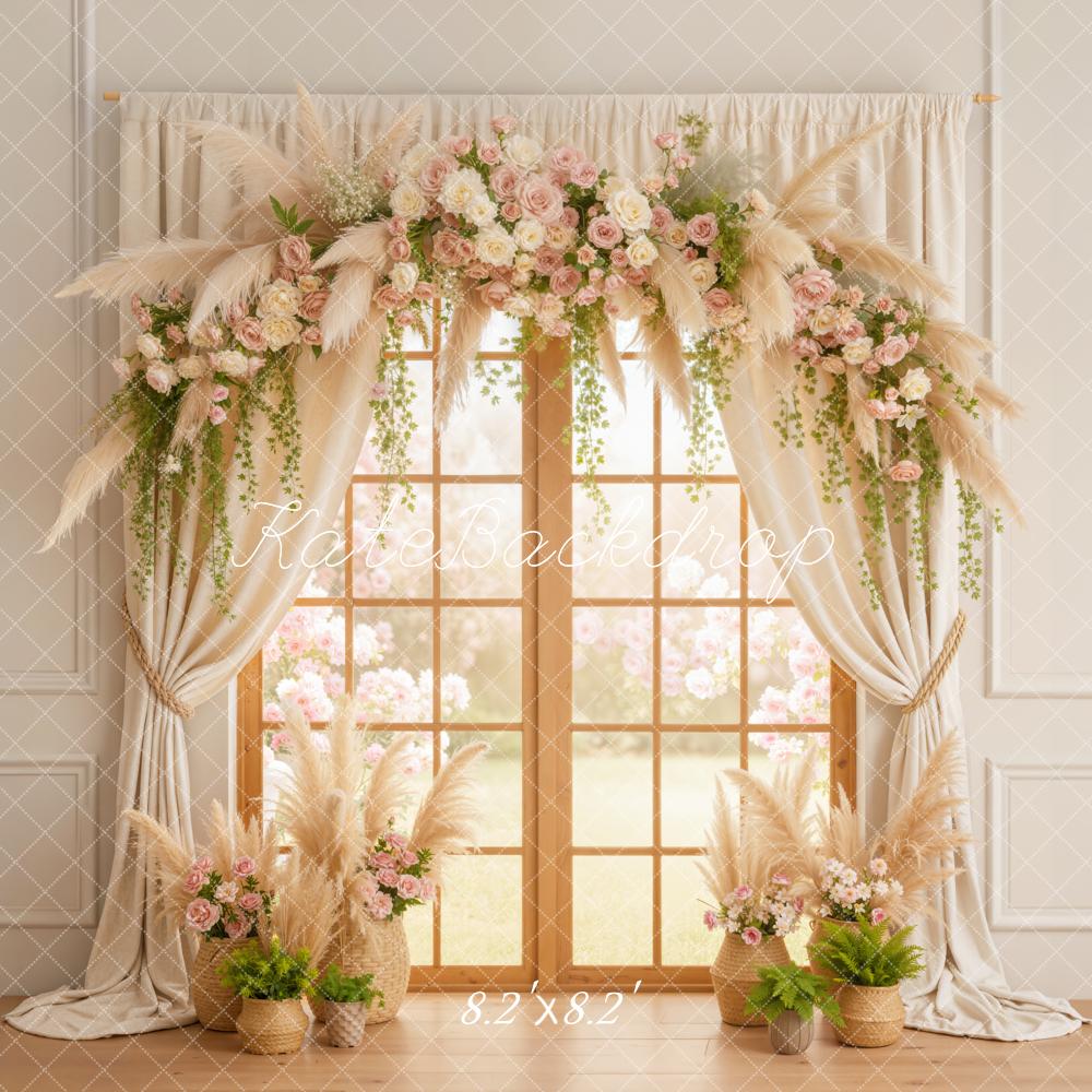 Kate Spring Window Curtains Pampas Backdrop Designed by Emetselch - Image 5