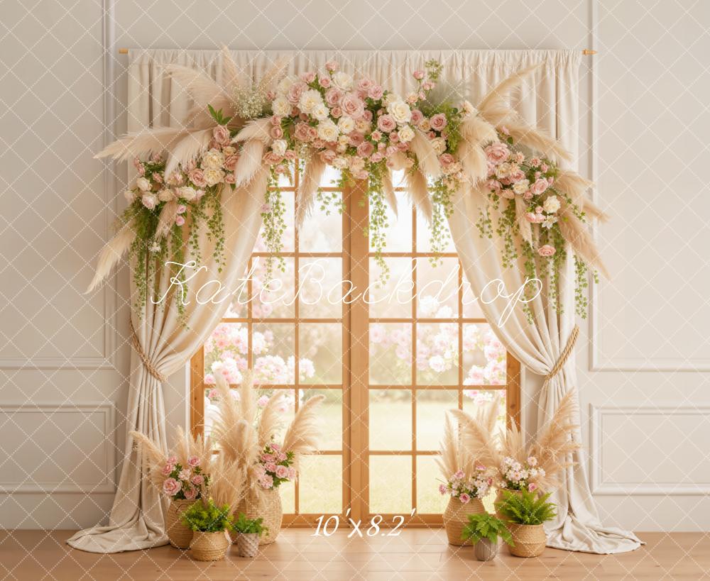 Kate Spring Window Curtains Pampas Backdrop Designed by Emetselch - Image 6