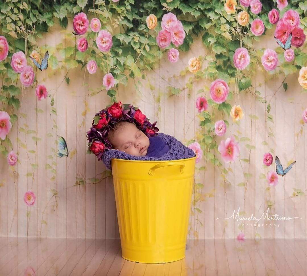 Kate Flower Wall Backdrop Wood Floral Background for photography - Image 3