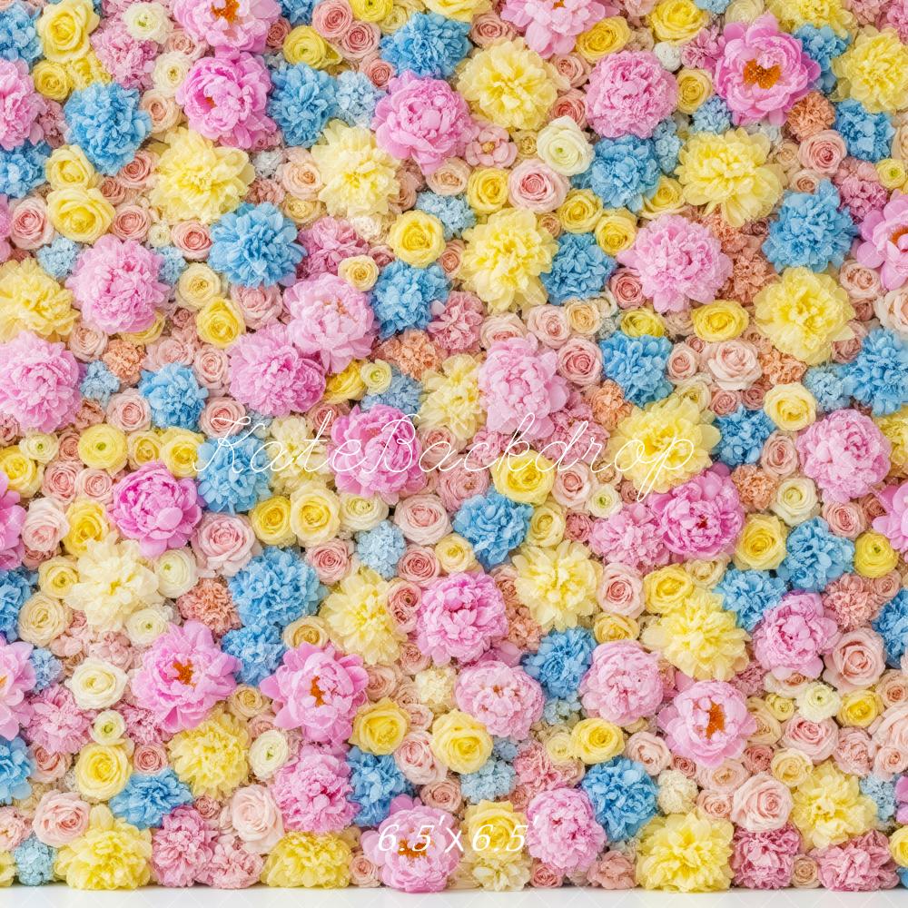Kate Floral Wall Pink Yellow Blue Backdrop Designed by Patty Robert - Image 2