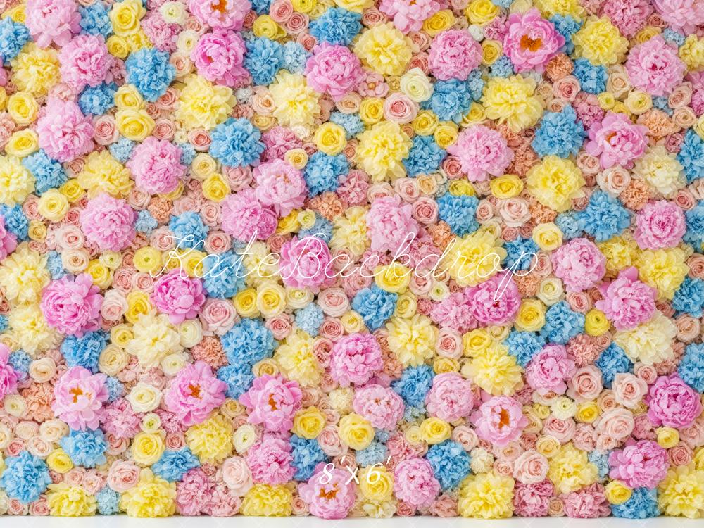 Kate Floral Wall Pink Yellow Blue Backdrop Designed by Patty Robert - Image 3
