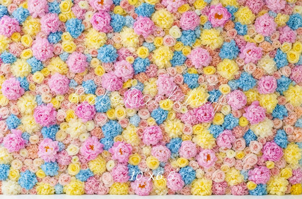 Kate Floral Wall Pink Yellow Blue Backdrop Designed by Patty Robert - Image 4