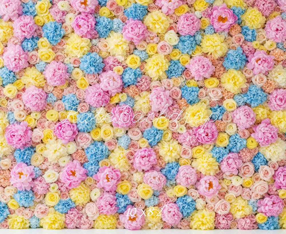 Kate Floral Wall Pink Yellow Blue Backdrop Designed by Patty Robert - Image 6