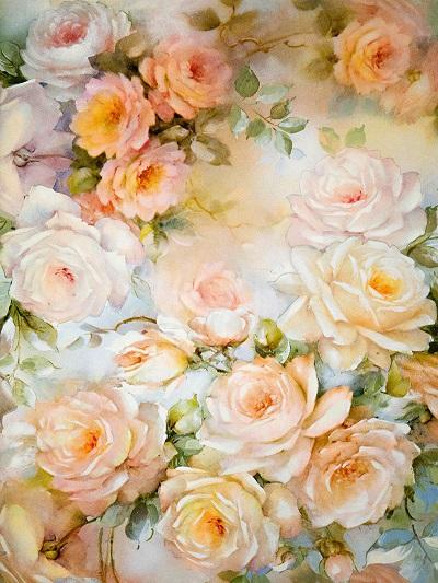 Kate Flower Yellow Background Hand Painting Printed Backdrop for Photography - Image 2