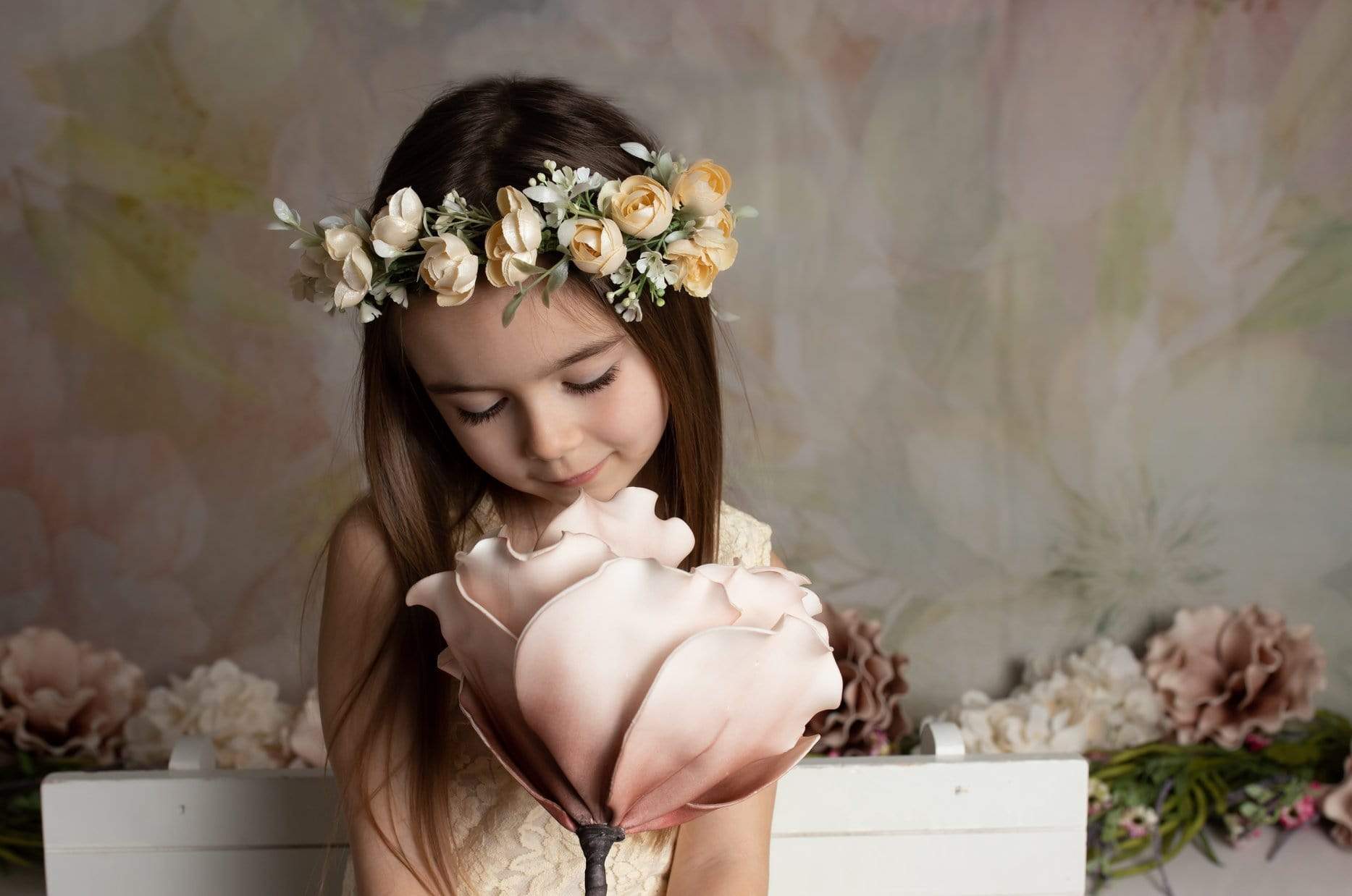 Kate Flowers Pastel Florals Backdrop for Photography Designed by Amanda Moffatt - Image 3