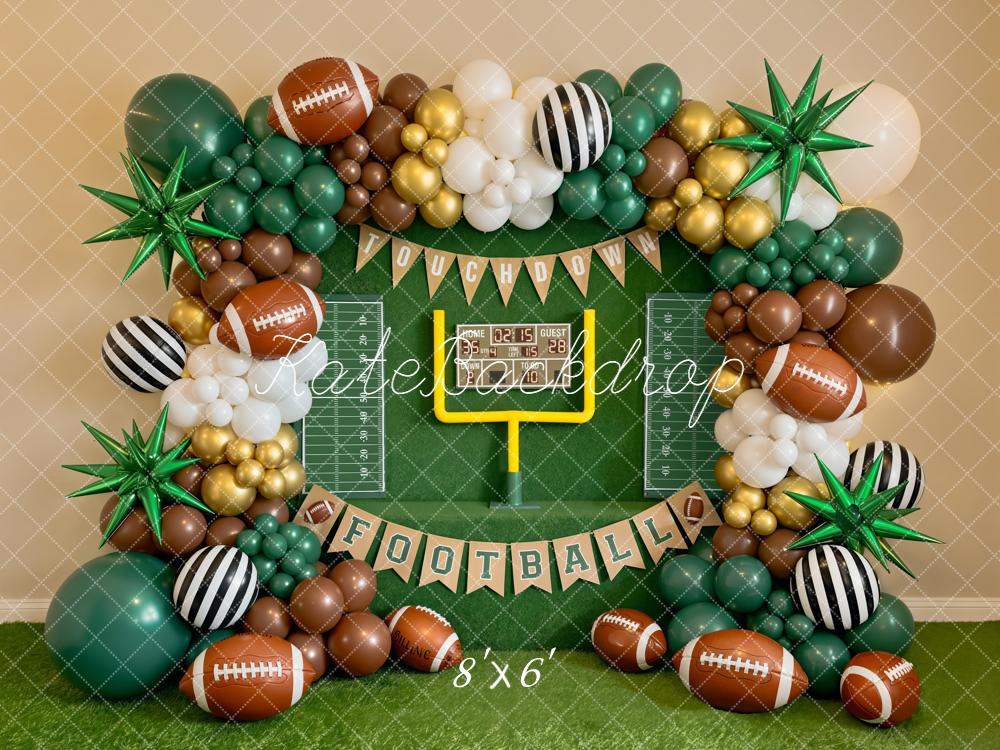Kate Football Balloons Goalpost Green Backdrop Designed by Emetselch - Image 3