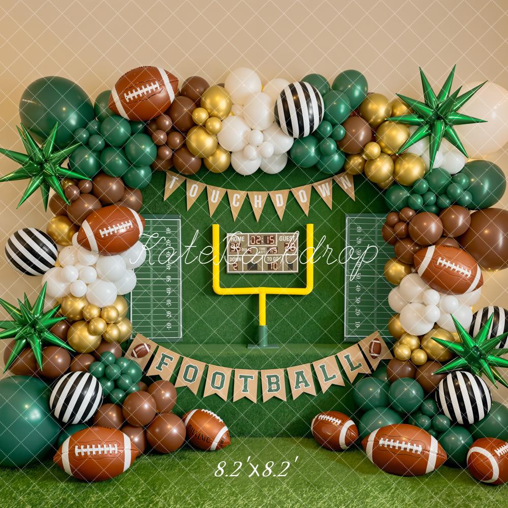 Kate Football Balloons Goalpost Green Backdrop Designed by Emetselch - Image 5