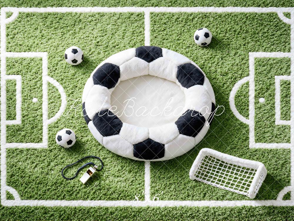 Kate Football Field Balls Goal Green Backdrop Designed by Mini MakeBelieve - Image 3