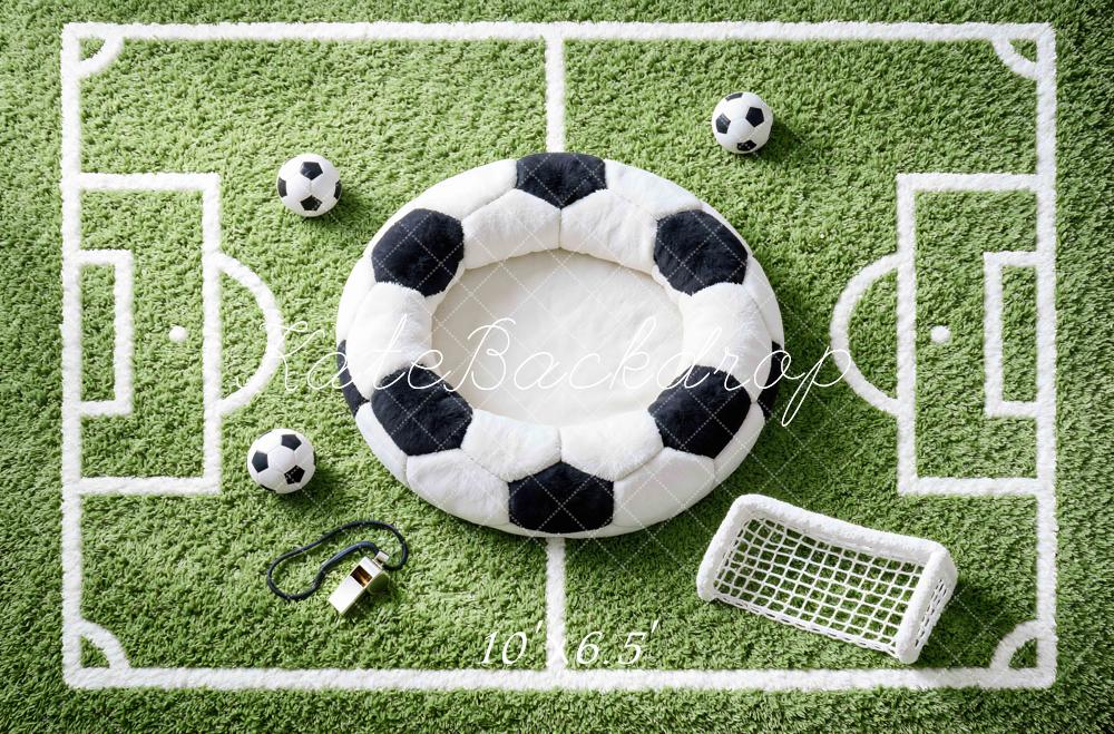 Kate Football Field Balls Goal Green Backdrop Designed by Mini MakeBelieve - Image 4