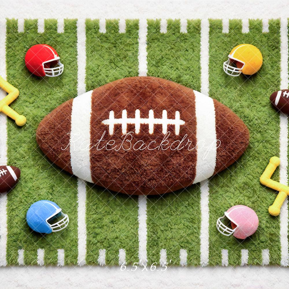 Kate Football Field Large Ball Helmets Goalposts Green Backdrop Designed by Mini MakeBelieve - Image 2