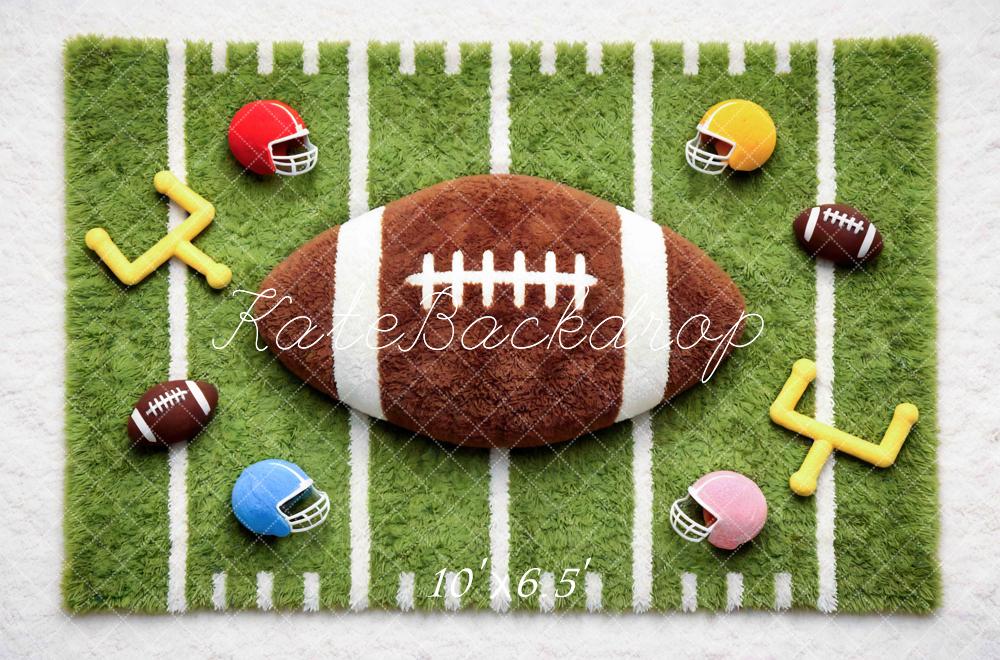 Kate Football Field Large Ball Helmets Goalposts Green Backdrop Designed by Mini MakeBelieve - Image 4