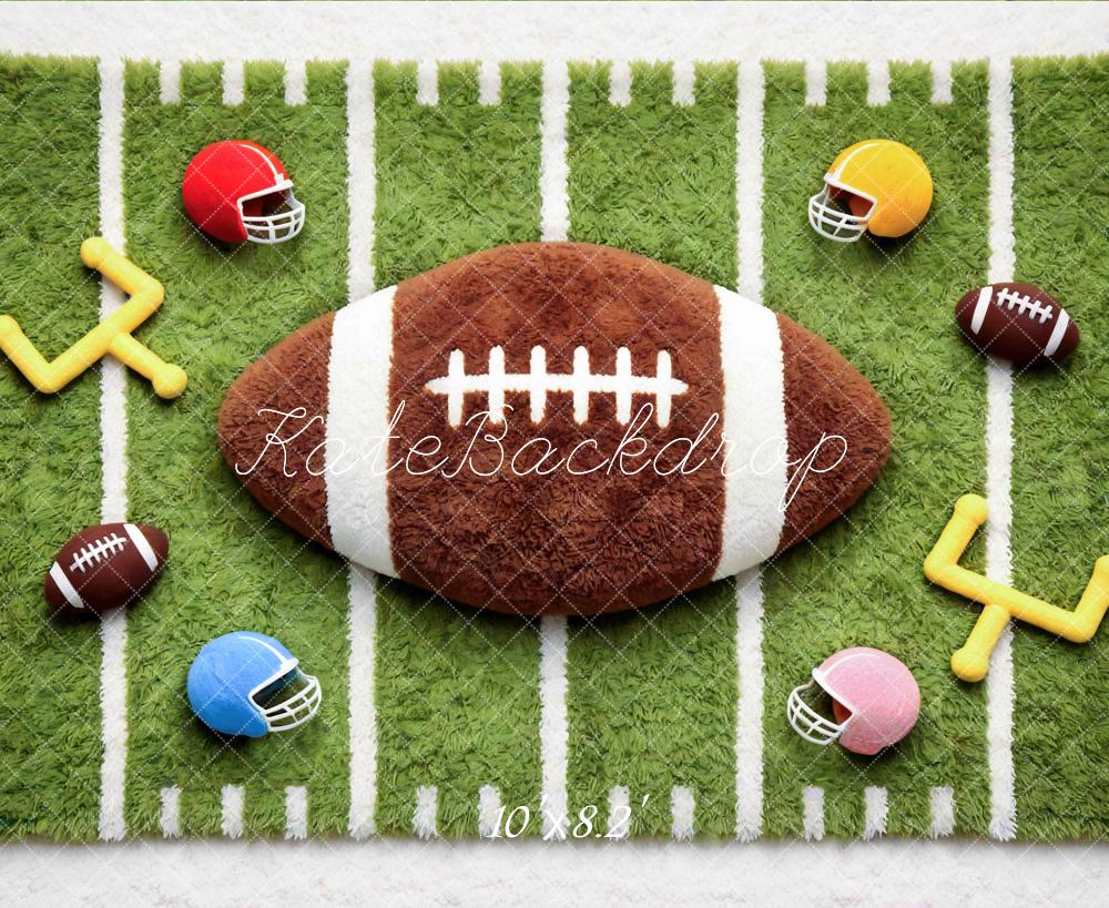 Kate Football Field Large Ball Helmets Goalposts Green Backdrop Designed by Mini MakeBelieve - Image 6